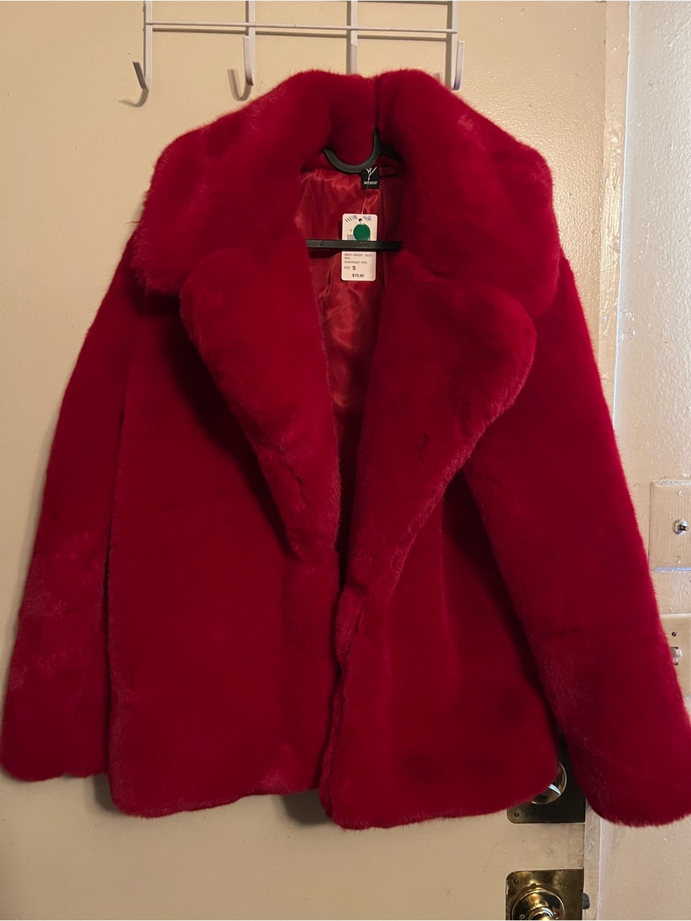 Windsor Bold Red Faux Fur Teddy Coat